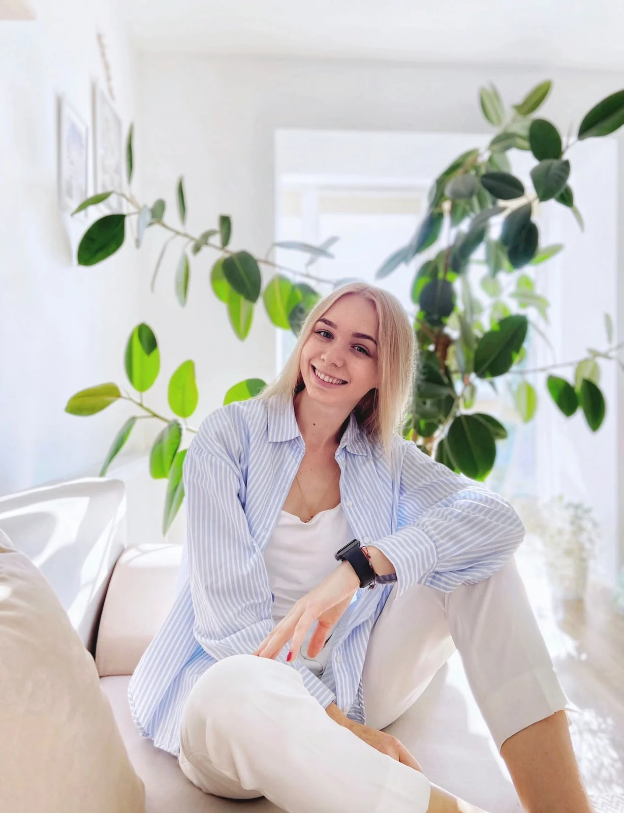 Portrait of Liliia Romanko at home